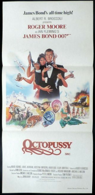 Octopussy Daybill Movie Poster Roger Moore James Bond Roger Moore