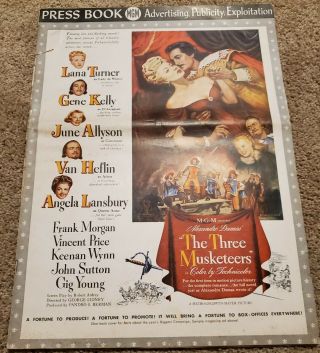 The Three Musketeers Movie 1948 Pressbook Lana Turner Gene Kelly June Allyson