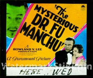 1929 Glass Slide Movie The Mysterious Dr Fu Manchu Warner Oland Paramount Film