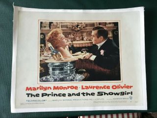The Prince And The Showgirl 1957 Warner Brothers 11x14 Lobby Card Marilyn Monroe