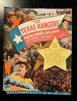 The Texas Rangers 1936 Movie Herald - Fred Macmurray,  Jack Oakie