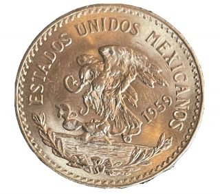 1959 Mexico Gold 20 Peso Coin In (. 4823 Oz Of Gold)