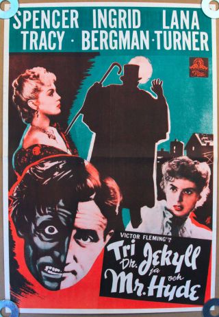 Dr Jekyll And Mr Hyde 1941 Finnish Movie Poster Tracy Bergman