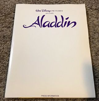 1992 Aladdin Press Kit,  Pressbook,  5 Stills,  6 Color Slides