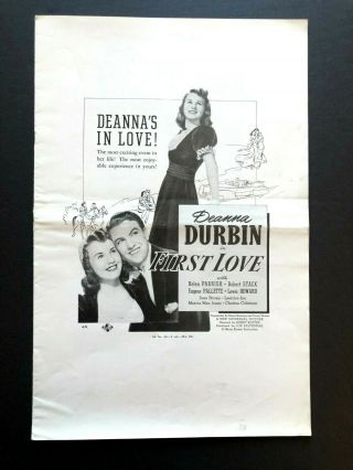 First Love Movie Pressbook (1939) - 8 Pages 11.  5 " X 17.  5 " Ex,