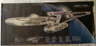 1979 Star Trek The Motion Picture 48x22 Uss Enterprise Cut Away Poster