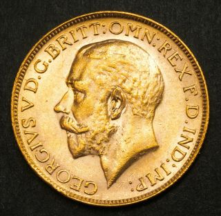 1928 - Sa,  South Africa,  George V.  Gold Sovereign Coin.  Pretoria 7.  98gm