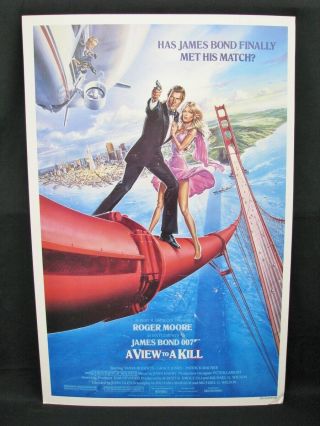 1985 A View To A Kill Roger Moore Bond Movie Poster Mounted 41 " X 27 " Ns850004b