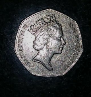 1997 Queen Elizabeth Ii 50 Fifty Pence Coin
