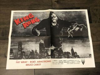 King Kong 1933 Movie Poster 1952 Re - Release Rko 24.  5 " X 18.  5 " Horror Classic