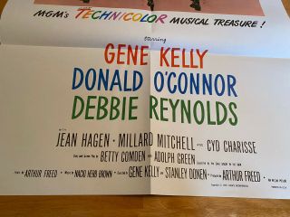 Singin’ In The Rain Poster Gene Kelly Debbie Reynolds 1952 Loew’s Inc 3
