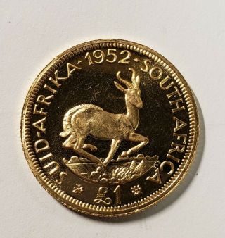 1952 South Africa Gold Proof 1 Pound King George VI 4