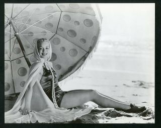 Jane Wyman In Bathing Suit 1930s George Hurrell Stamp Leggy Dblwt Photo