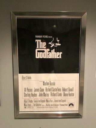 " The Godfather " Movie Theater Poster W/ Universal Frame,  Gf001