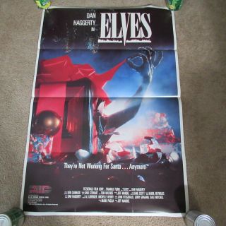 Vintage 80s Elves & Alien Seed Movie Poster 1989 Horror Eric Estrada 2 Sided