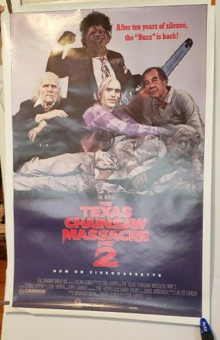 Texas Chainsaw Massacre Part 2 Rental Movie Poster 1986 Media Entain.