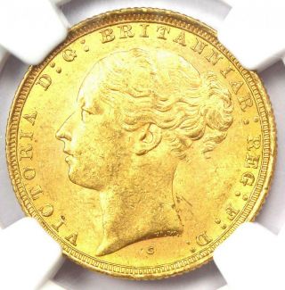 1884 - S Australia Victoria Gold Sovereign St.  George Coin 1s - Ngc Ms62 (bu Unc)