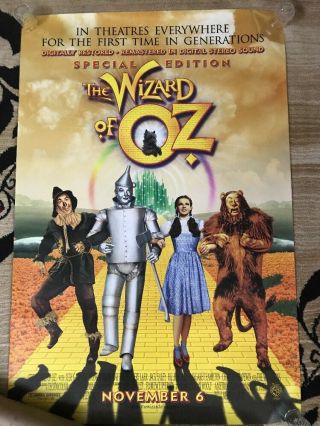 The Wizard Of Oz Special Ed.  1998 27 " X40 " Rolled Movie Theater Poster