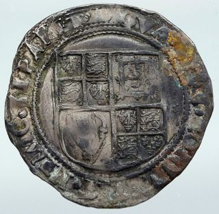 1606 - 07 Great Britain Uk King James I Of Kjv Bible Silver Shilling Coin I87250