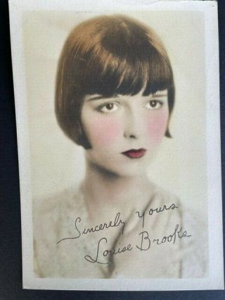 Louise Brooks Vintage Hand Colored By Rollo Miller,  Double Weight Portrait Photo