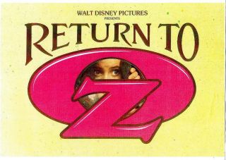 1985 Walt Disney Return To Oz Special 4 Page Screening Program - Fairuza Balk