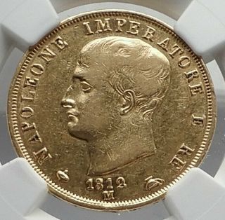1812 Italy Italian Kingdom Of Napoleon Bonaparte Gold 40 Lire Coin Ngc I79883