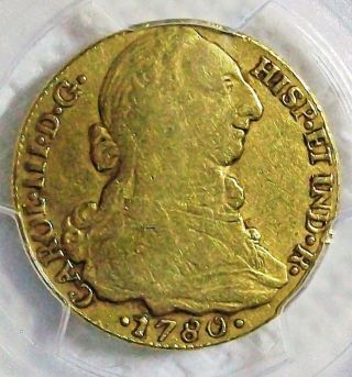 1780 - P Sf Colombia Carlos Iii Gold 4 Escudos Pcgs Vf - 30 L@@k