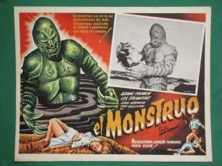 The Monster Of Piedras Blancas Horror Creature Decapitation Mexican Lobby Card