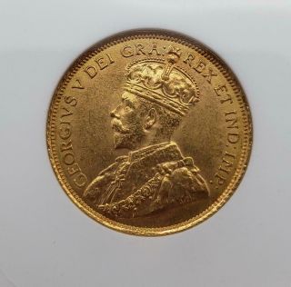 1913 Canada $5 GOLD COIN ANACS MS62.  2419AGW L8746 4