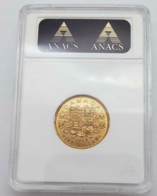 1913 Canada $5 GOLD COIN ANACS MS62.  2419AGW L8746 5
