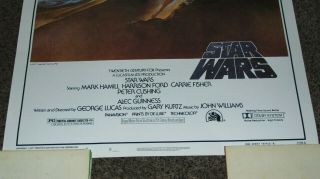 Vintage 1977 STAR WARS Fan Club Movie Poster to NM 2