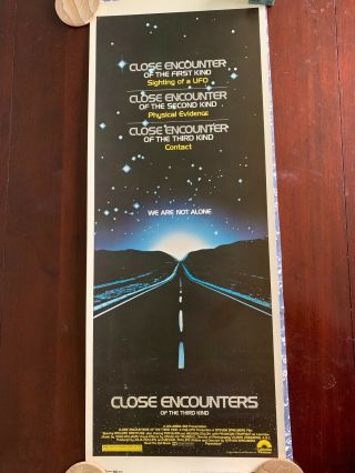 Close Encounters Of The Third Kind Poster Rare Insert Poster 1977