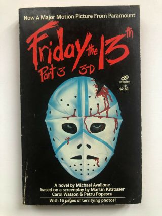 1982 Friday The 13th Part 3 In 3 - D Pbo Movie Tie Tower & Leisure Sales Co 1982 - 0