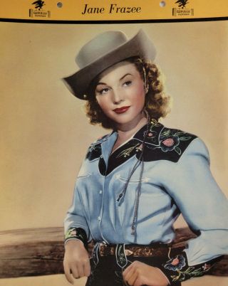 Jane Frazee 1948 Movie Actress Vtg Dixie Cup Ice Cream Photo Premium