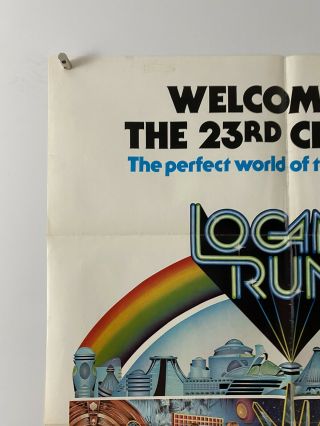 LOGANS RUN Movie Poster (VG, ) One Sheet 1976 Sci - Fi 6239 2