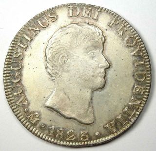 1823 - Mo Jm Mexico Augustin I Iturbide 8 Reales Coin (8r) - Xf / Au Details
