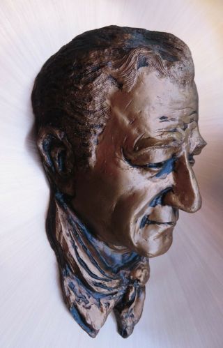 John Wayne 3 - D Copper Relief Bust Art Wall Hanging Picture 16 1/2 X 13 1/2 "