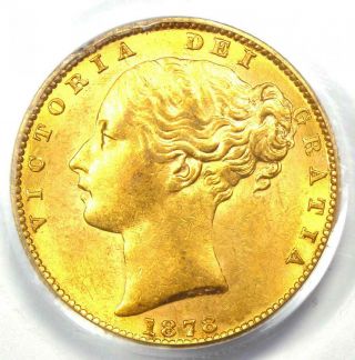 1878 - S Australia Victoria Gold Sovereign Shield Coin 1s - Certified Pcgs Au55