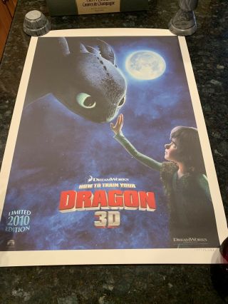 How To Train Your Dragon 3d Limited 2010 Movie Poster Rare 1777/2680