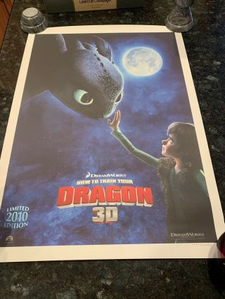 HOW TO TRAIN YOUR DRAGON 3D LIMITED 2010 MOVIE POSTER RARE 1777/2680 2
