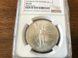 Top Pop - 1982 Mo Mexico Silver 1 Onza Libertad Ngc Ms 66 Double Die 2