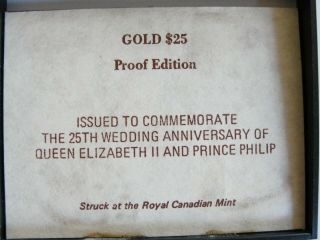 1972 Cayman Islands Wedding Anniversary $25 Dollar Gold Coin,  Proof 3