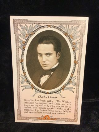 Charles Charlie Chaplin 1916 Theater Advertising Card Colonial Dayton Oh Vgc,