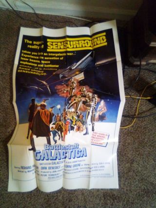 Battlestar Galactica Movie Poster (1978) 27 " X 41 " One - Sheet Folded