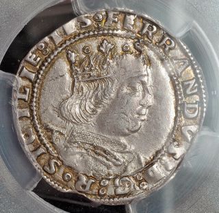 1494,  Kingdom Of Naples,  Ferdinand I.  Silver Coronato Coin.  Pcgs Au55