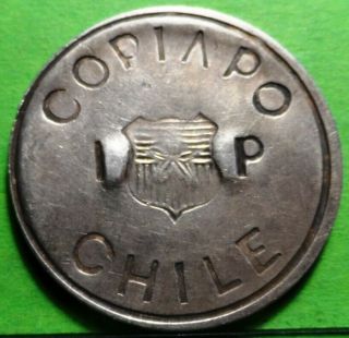 Scarce,  Chile - Copiapo,  1 Peso,  1865 Santiago,  Km 4,  Silver,  22,  9 Gr.  36 Mm