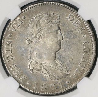 1821 - Ga Ngc Au 53 War Independence Mexico 8 Reales Guadalajara Coin (18112701c)
