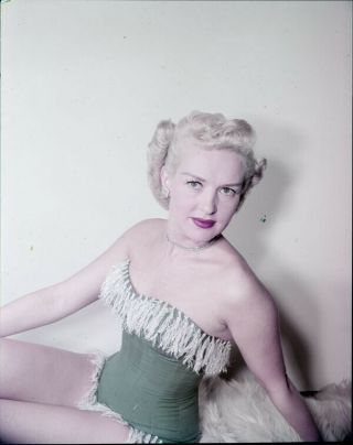 Betty Grable Striking Glamour Pin Up Green Showgirl Costume Orignal Transparency