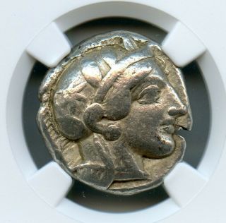 Ancient Greek Attica,  Athens 440 Bc Athena Owl Silver Tetradrachm Ngc Fine