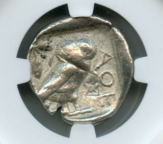 Ancient Greek Attica,  Athens 440 BC Athena Owl Silver Tetradrachm NGC Fine 3